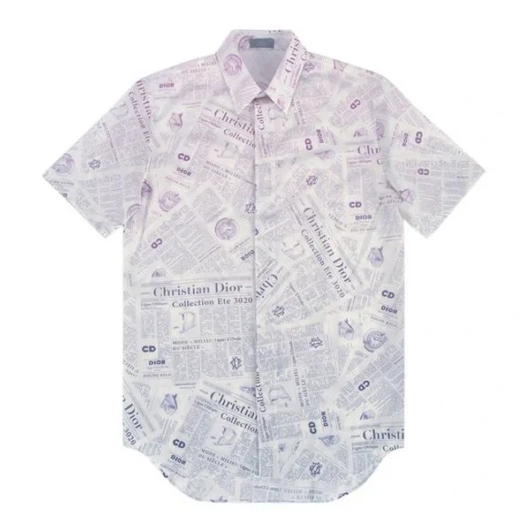【入手困難】Dior newspaper shirt 2020SS Dior Mens Summer 2020/SS20 Shirts in Collaboration w/ Daniel